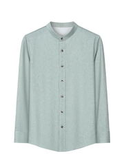 OE296: Áo sơ mi nam cao cấp cổ đứng dài tay chất liệu cotton