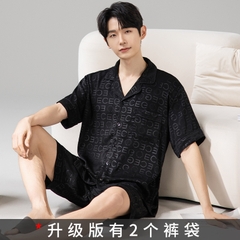 OE489: bộ đồ ngủ nam SPNN mùa hè lụa băng tay ngắn quần short mặc nhà