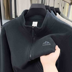 OC609: Áo khoác nỉ nam Romon cổ lửng dài tay màu trơn