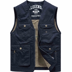 OC448: Áo vest nam gile cotton Áo vest nam nhiều túi trung niên