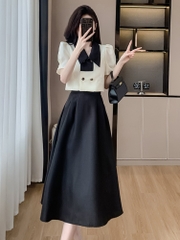OD645: set áo váy cao cấp phong cách Pháp