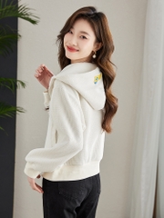 OE408: Áo khoác cho nữ đa năng có khóa kéo cardigan