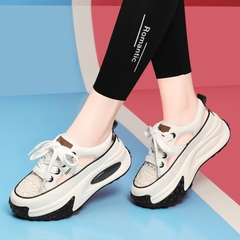 OE720: Giày sandal da thật baotou daddy cho nữ giày thể thao thông thường lưới thoáng khí mới