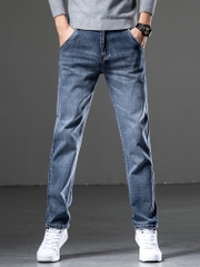 OE794: Quần jeans nam ống rộng thẳng giặt cao cấp