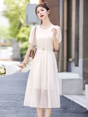 OD603: Váy Tencel giảm tuổi váy dài kiểu Pháp