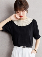 OD012: áo sơ mi nữ cổ phối bèo