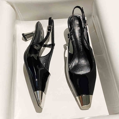 C277: Giày Sandal Nữ Mũi Nhọn Gót Nhọn Dây Đeo Sau