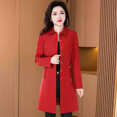 OD1040: Áo khoác gió trung niên dáng dài nữ thời trang mới cao cấp