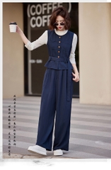 OD1003: set bộ đồ vest khí chất cao cấp cho nữ áo sơ mi quần ống rộng