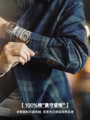 OH086: Áo sơ mi dài tay mỏng, chất liệu cotton nguyên chất, họa tiết kẻ caro xanh lục kiểu Mỹ Madden