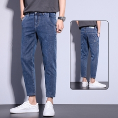 OE735: Quần jeans nam cao cấp vừa vặn thẳng bó co giãn