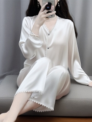 OE532: Bộ đồ ngủ kiểu Pháp đơn giản ngọt ngào dành cho nữ SPNN