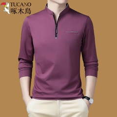 OD261: Áo thun dài tay nam ATN cổ kéo khóa cotton