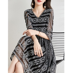 OD048: đầm trung niên dáng suông cao cấp