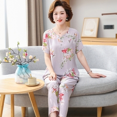 OE526: Bộ đồ ngủ nữ SPNN quần ngắn tay trung niên