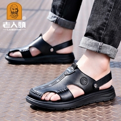 OE860: Dép sandal nam mùa hè giày da bò mới