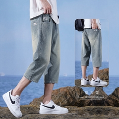OE670: Quần lửng cho nam cao cấp quần jean nam cao cấp dáng rộng quần short ống đứng cỡ lớn