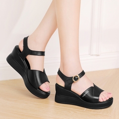 Mã B800: Giày Sandal Nữ Da Thật Pc Mùa Hè Mới Cao Cấp
