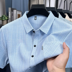 OH041: Áo sơ mi nam tay ngắn Woodpecker bằng vải cotton lanh