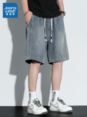 OE825: Quần short denim họa tiết nam