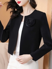 OD691: áo khoác cardigan nữ thu đông hoa hồng