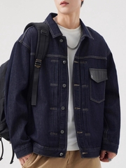 OE205: Áo khoác denim nam cao cấp Hong Kong nam cao cấp thương hiệu thời trang