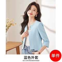 OE416: Áo khoác nữ nhỏ tay ngắn ba phần tư phong cách thời trang cho nữ