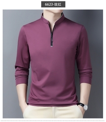 OD261: Áo thun dài tay nam ATN cổ kéo khóa cotton