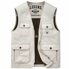 OC448: Áo vest nam gile cotton Áo vest nam nhiều túi trung niên