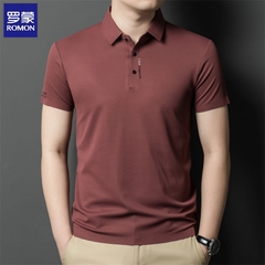 OE846: Áo thun nam tay ngắn Romon mùa hè trơn màu vải lụa lạnh không đường may chống nhăn