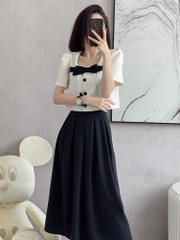 OD647: set áo váy cao cấp phong cách Pháp