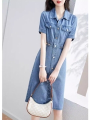 Mã B658: đầm váy jean ngắn cao cấp phong cách phương Tây