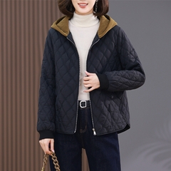 OC969: áo khoác nữ có mũ cao cấp hình thoi