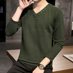 Mã A602: Áo thun dài tay cổ chữ V nam