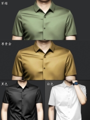 OD282: áo sơ mi nam tơ lụa cao cấp lịch lãm