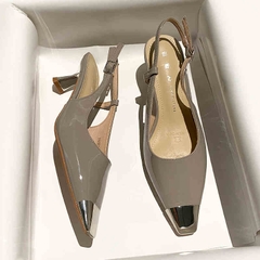 C277: Giày Sandal Nữ Mũi Nhọn Gót Nhọn Dây Đeo Sau