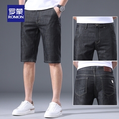 OE695: Quần short denim lụa băng Romon nam quần short Tencel nam thường ngày