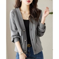 OD543: áo cardigan màu xám áo khoác ngắn cho nữ
