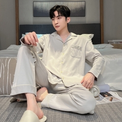 OE490: Bộ đồ ngủ nam SPNN mùa hè lưới phong cách tay ngắn cotton