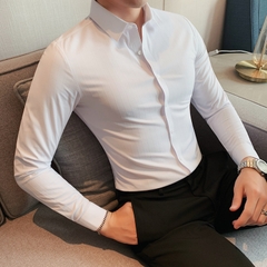 Mã B308: Áo sơ mi nam sọc co giãn phong cách Hàn Quốc