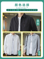 Mã B023: áo khoác sơ mi dài tay dáng rộng hợp thời trang