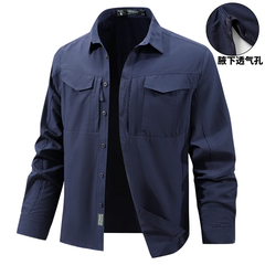 OH160: Áo sơ mi công sở dài tay nam, nhanh khô, thoáng khí, nhiều túi, dáng rộng, cỡ lớn