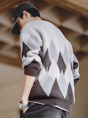 Mã A829: Áo len nam nhung cổ  Jacquard