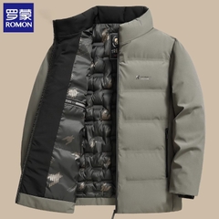 OE030: áo khoác cotton nam mùa đông ấm áp dày đứng cổ áo
