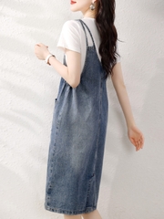 OD211: đầm jean phối trẻ trung