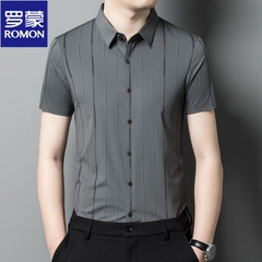 OD274: áo sơ mi nam băng lụa ngắn tay cao cấp kẻ sọc
