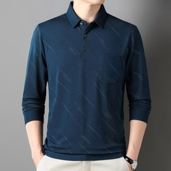 OE947: Áo thun nam trung niên xuân thu dài tay cotton