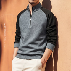 OH088: Áo sweatshirt nam cao cấp cổ đứng, khóa kéo nửa