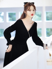 OD095: đầm dạ hội màu đen sang trọng