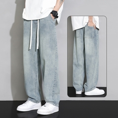 OE795: Quần jeans nam phong cách mới quần dài giản dị lưng thun